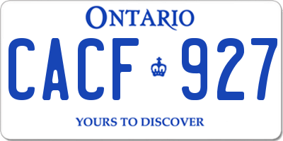 ON license plate CACF927