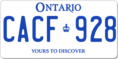 ON license plate CACF928