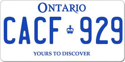 ON license plate CACF929