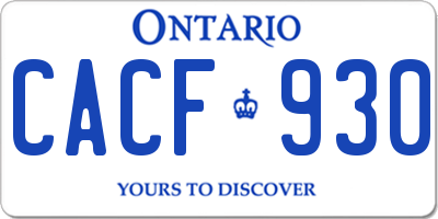 ON license plate CACF930