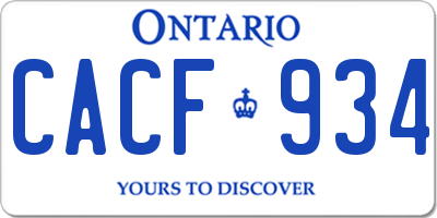 ON license plate CACF934