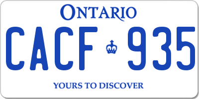 ON license plate CACF935