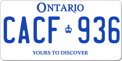 ON license plate CACF936