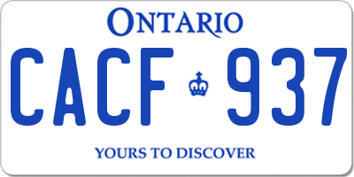 ON license plate CACF937