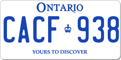 ON license plate CACF938