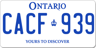 ON license plate CACF939