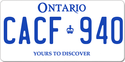 ON license plate CACF940