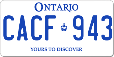 ON license plate CACF943