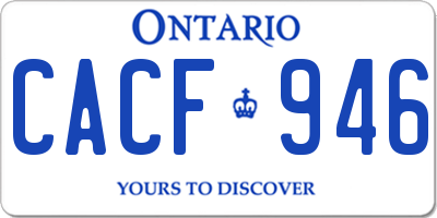 ON license plate CACF946