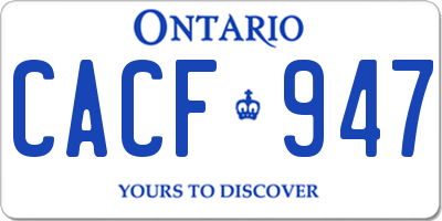 ON license plate CACF947