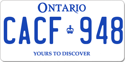 ON license plate CACF948