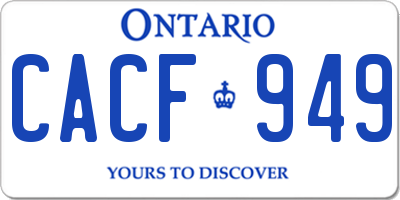 ON license plate CACF949