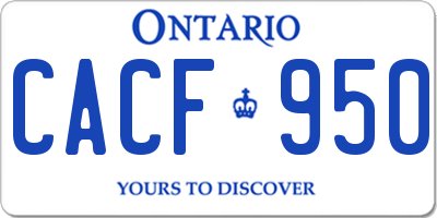 ON license plate CACF950