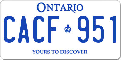 ON license plate CACF951