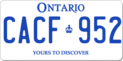 ON license plate CACF952