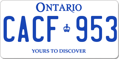 ON license plate CACF953