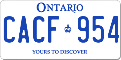 ON license plate CACF954