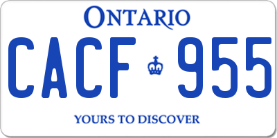 ON license plate CACF955