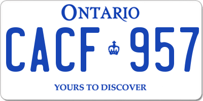 ON license plate CACF957