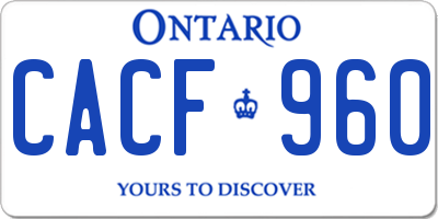 ON license plate CACF960