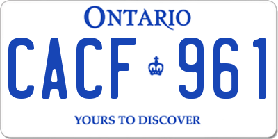 ON license plate CACF961