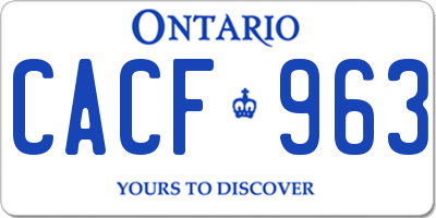 ON license plate CACF963