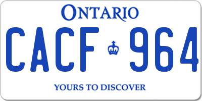 ON license plate CACF964