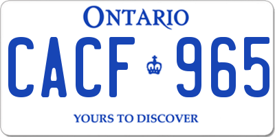 ON license plate CACF965