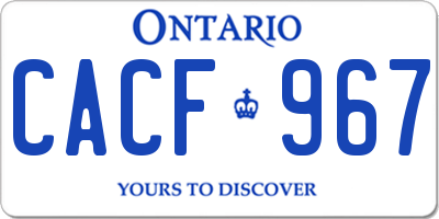 ON license plate CACF967