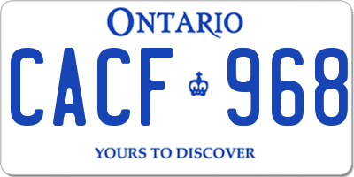 ON license plate CACF968