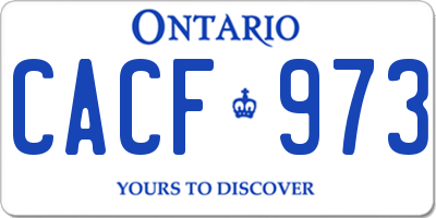 ON license plate CACF973