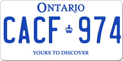 ON license plate CACF974