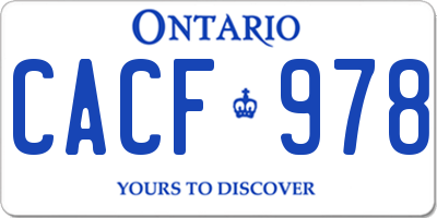 ON license plate CACF978