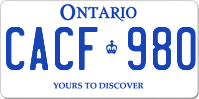 ON license plate CACF980