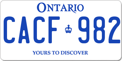 ON license plate CACF982