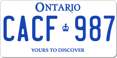 ON license plate CACF987