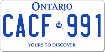 ON license plate CACF991