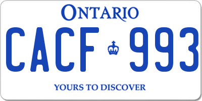 ON license plate CACF993