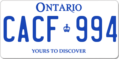 ON license plate CACF994