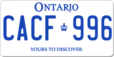 ON license plate CACF996