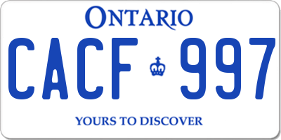 ON license plate CACF997