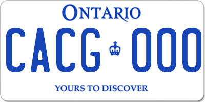 ON license plate CACG000