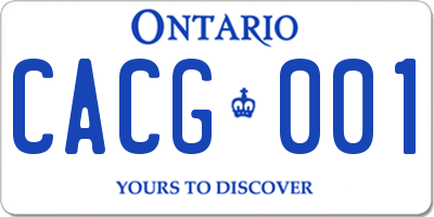 ON license plate CACG001