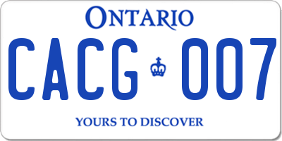 ON license plate CACG007