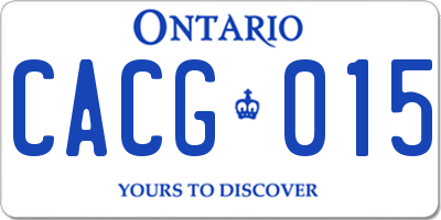 ON license plate CACG015