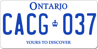 ON license plate CACG037