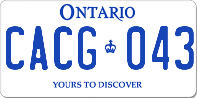 ON license plate CACG043