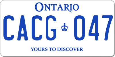 ON license plate CACG047