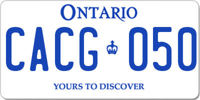 ON license plate CACG050