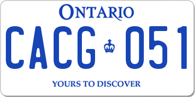 ON license plate CACG051